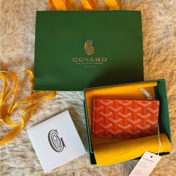 NWT Goyard Orange and White Card Holder - Picture 1 of 8